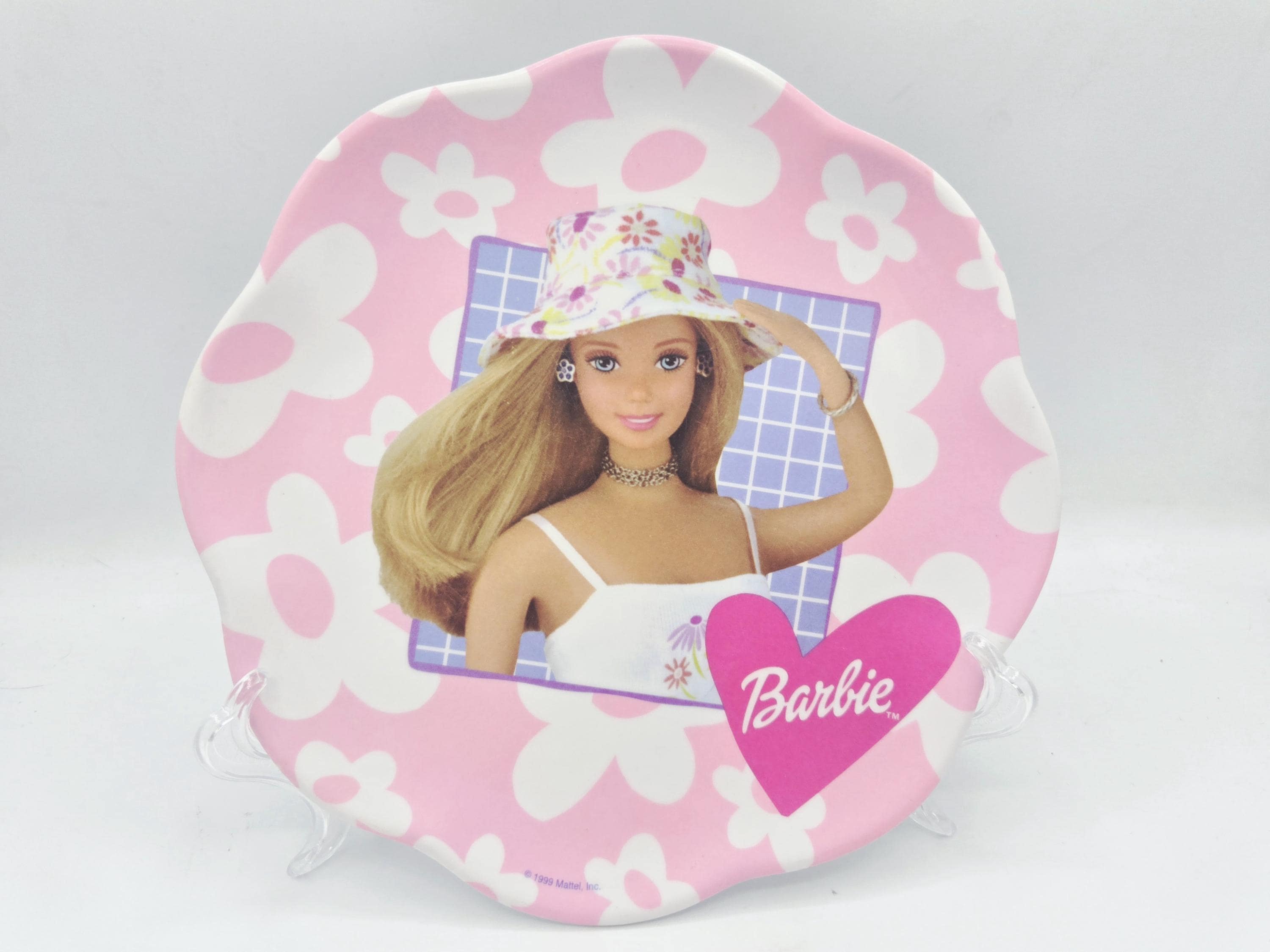 Barbie Pink Flower Shaped Plate 1999 Zak Designs 9 Inch Plastic