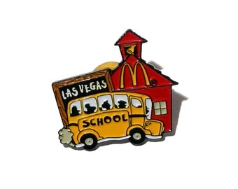 McDonalds School Bus McDonalds Las Vegas 90s Enamel Crew Pin Rare Collectible Button Tie Tack