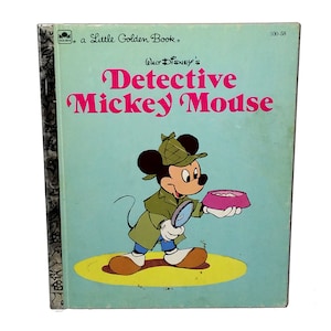 Detective Mickey Mouse Vintage Golden Book 1985 First Edition Classic Disney First Edition Childrens Book