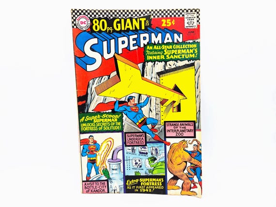 Superman No 187 80 pg Giant Superman's Inner Sanctum 1966 Jerry Siegel Wayne Boring Very Good Condition DC Comic RARE First Edition Ungraded