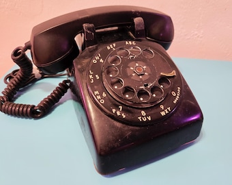 Vintage Rotary Phone Western Electric Antique Telephone 50s 60s Rare AS IS Condition Collectible Retro Decor Set Design Mid Century Modern