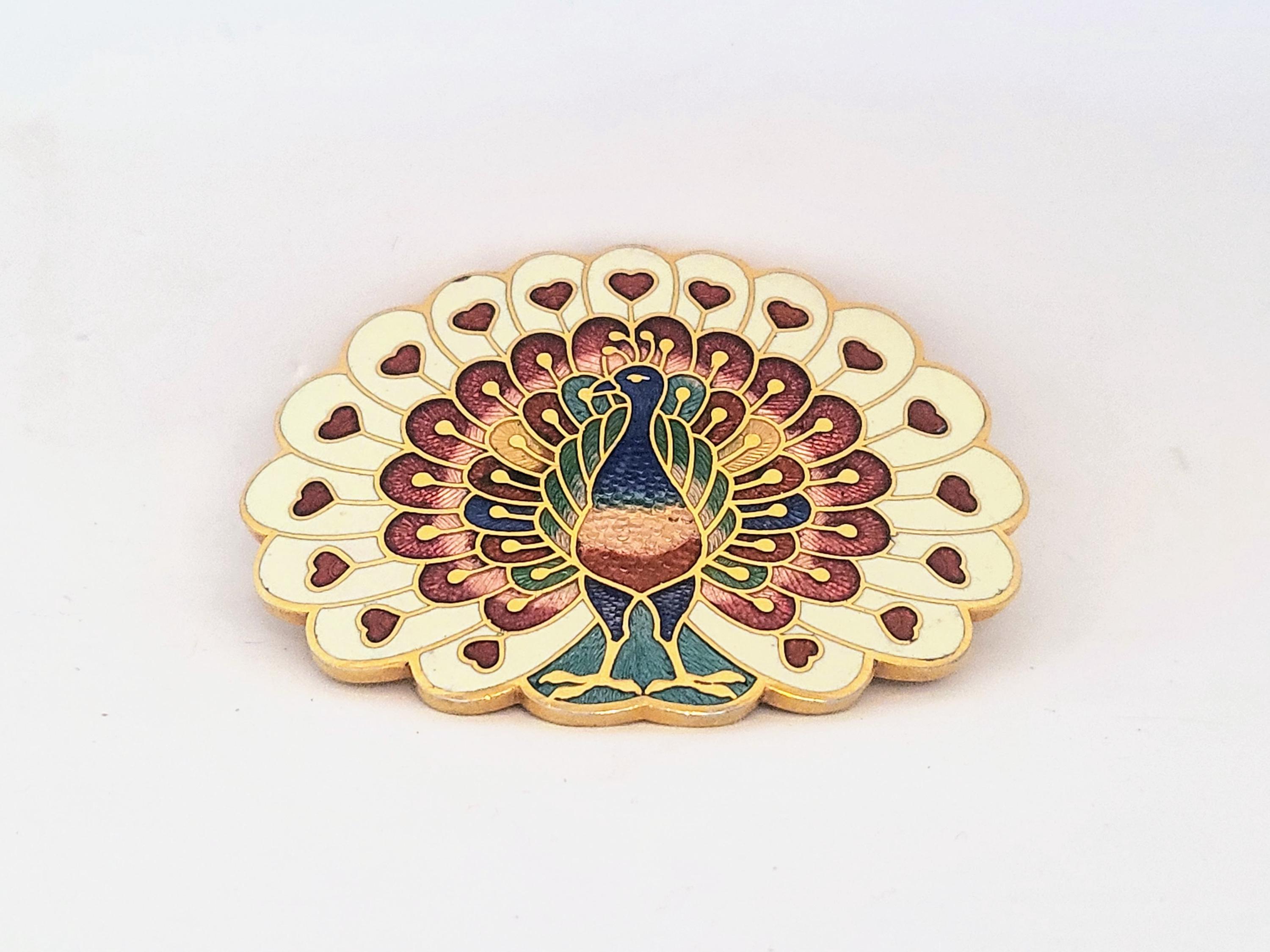 Vintage Cloisonné Peacock Belt Buckle PEACOCK, painted belt buckle custom made belts Wulflund main image 4