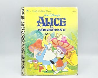 Walt Disney's Alice in Wonderland Little Golden Book 1991 Vintage 90s Childrens Book Disney Classic Library