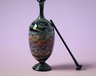 Vintage Murano Art Glass Perfume Bottle With Stopper, Signed