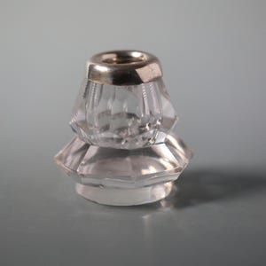 Vintage Art Deco Crystal Match Striker with Silver Collar