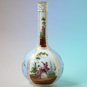 Rare Helena Wolfsohn Dresden Porcelain Vase | 19th Century Rococo Revival Hand-Painted Antique
