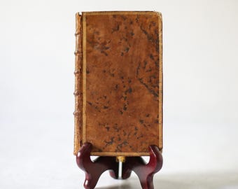 Antique 1774 French Leather Book by Massillon: Gilt Bound Religious Psalms