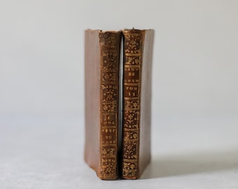 Antique 1768 French Poetry Book Set by Gessner – Gilt Leather Bindings, Rococo Decor