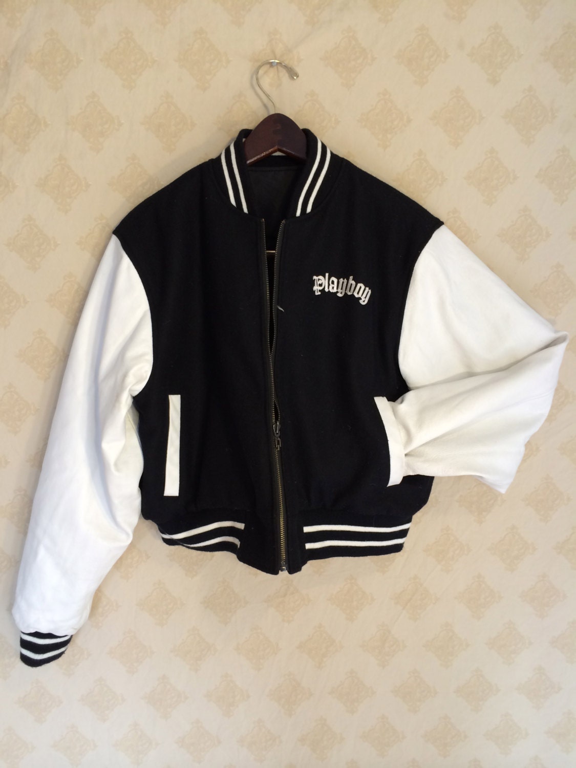 PLAYBOY REVERSIBLE LETTERMAN Jacket authentic playboy jacket Etsy