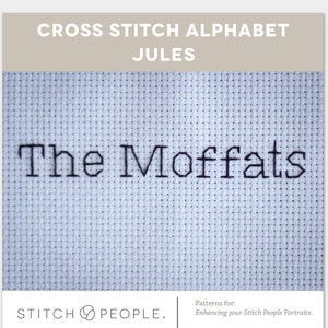 Stitch People Alphabet Jules: An Elegant Typewriter Font for Cross Stitch Patterns