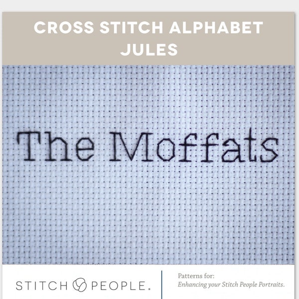 Stitch People Alphabet Jules: An Elegant Typewriter Font for Cross Stitch Patterns