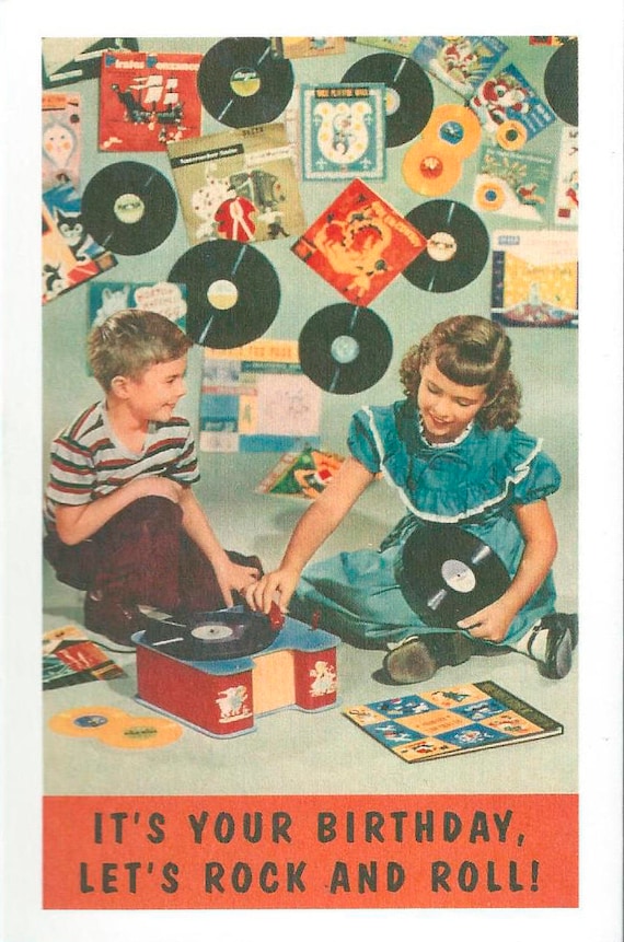 Happy Birthday Vinyl Postcard - Etsy