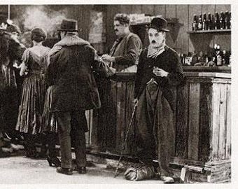 Charlie Chaplin in Goldrush Postcard