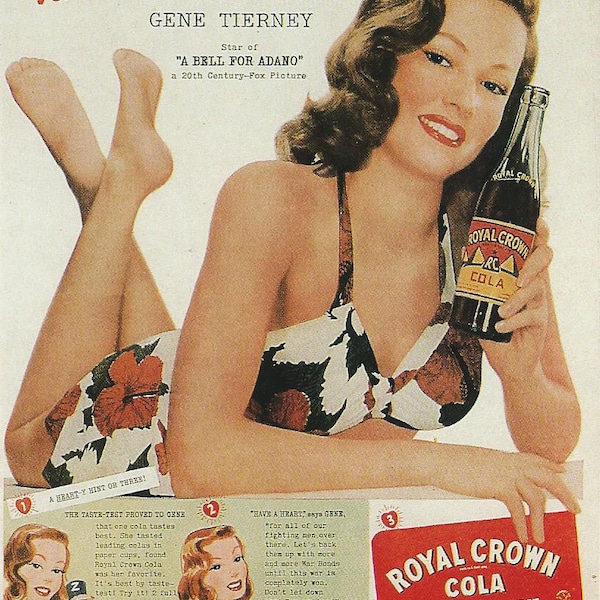 Royal Crown Cola (Gene Tierney) 4x6 Postcard