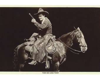 Tom Mix and Tony Postcard