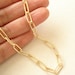 Gold or Silver Link Chain Necklace...Custom Length Thick Chunky Chain, Long Rectangle Link Chain, Layering, Gold Choker, paper clip necklace