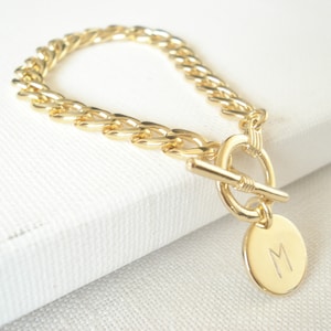Gold Panzer Link Armband mit Knebelverschluss