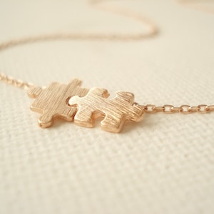 Puzzle necklace...Gold, Silver or Rose gold Puzzle, dainty minimalist, everyday simple jewelry, birthday, sorority, wedding, bridesmaid gift