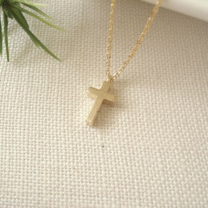 Tiny Cross Necklace Gold or Silver..simple everyday wear, bridal jewelry, wedding, sorority, bridesmaid gift, faith, religious charm image 7