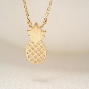 Tiny Pineapple necklace..Simple, Minimalist, handmade jewelry, everyday, bridesmaid gift, flowergirl, best friends gift