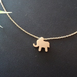 Tiny Gold Baby Elephant necklace, handmade jewelry, simple lucky everyday jewelry, wedding, sisters, bridesmaid gift, minimalist