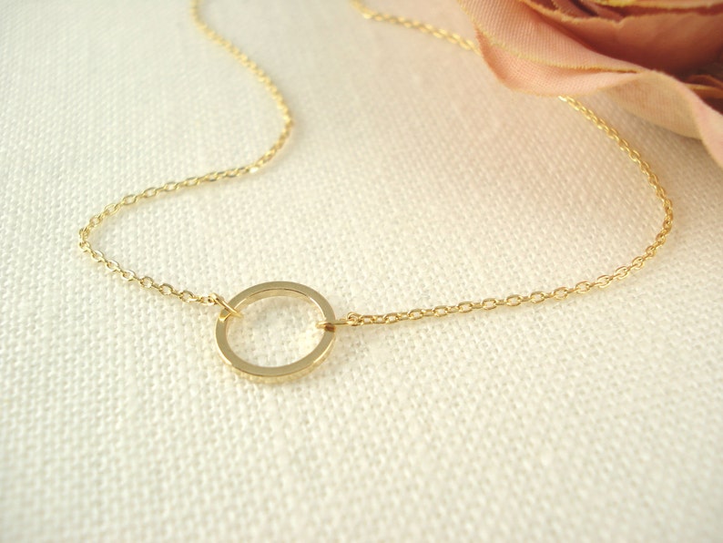 Handmade Forever Circle Silver Gold Karma Ring Necklace Eternity Infinity