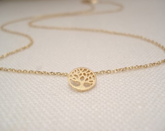 Tiny Tree Necklacegold, Silver or Rose Gold, Simple Tree
