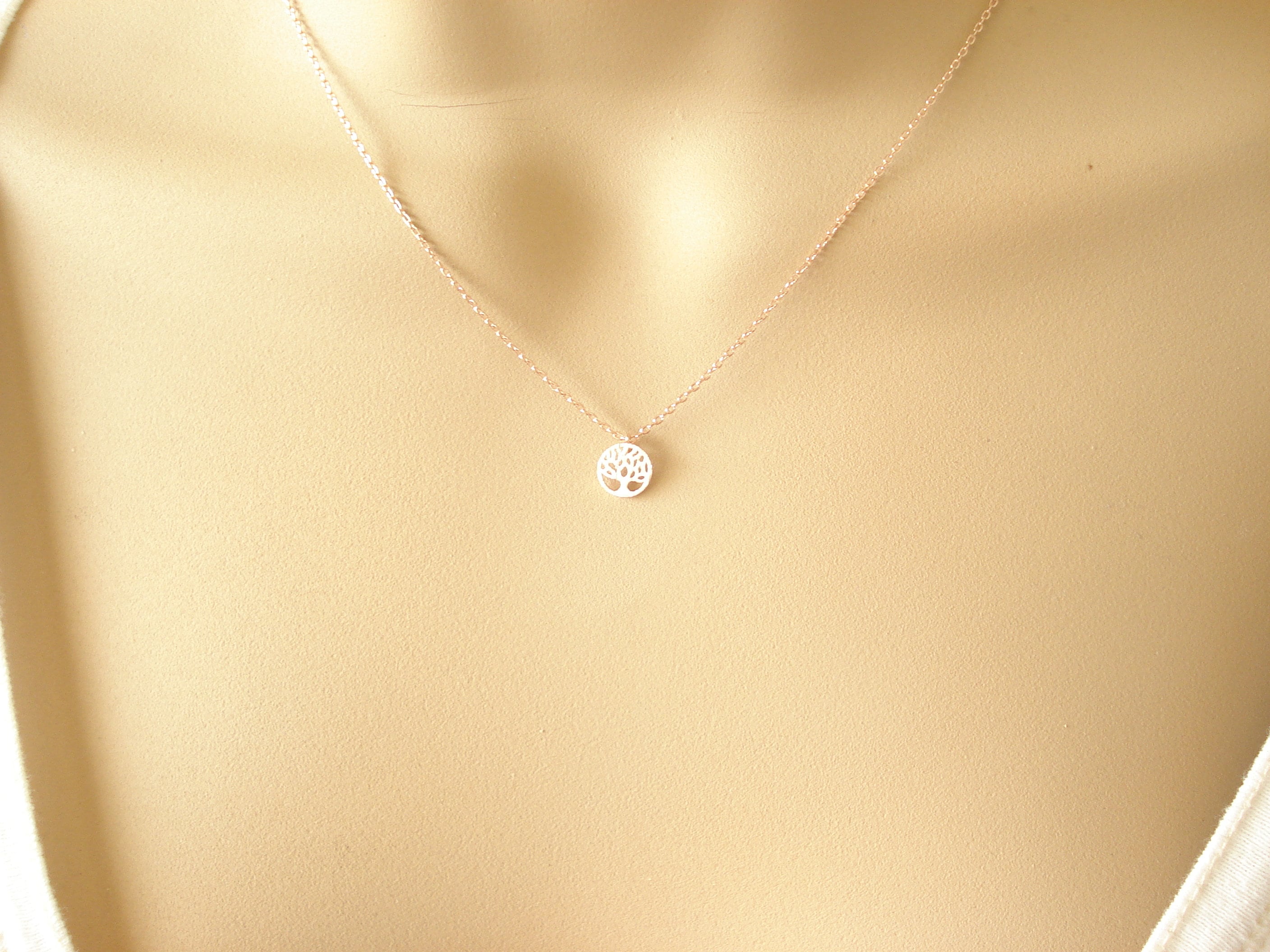 Tiny Tree Necklacegold, Silver or Rose Gold, Simple Tree