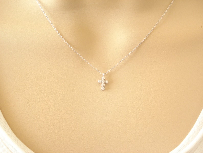 Faith wedding Petite Cross necklace in gold or silver..simple everyday bridesmaid gift religious jewelry bridal jewelry