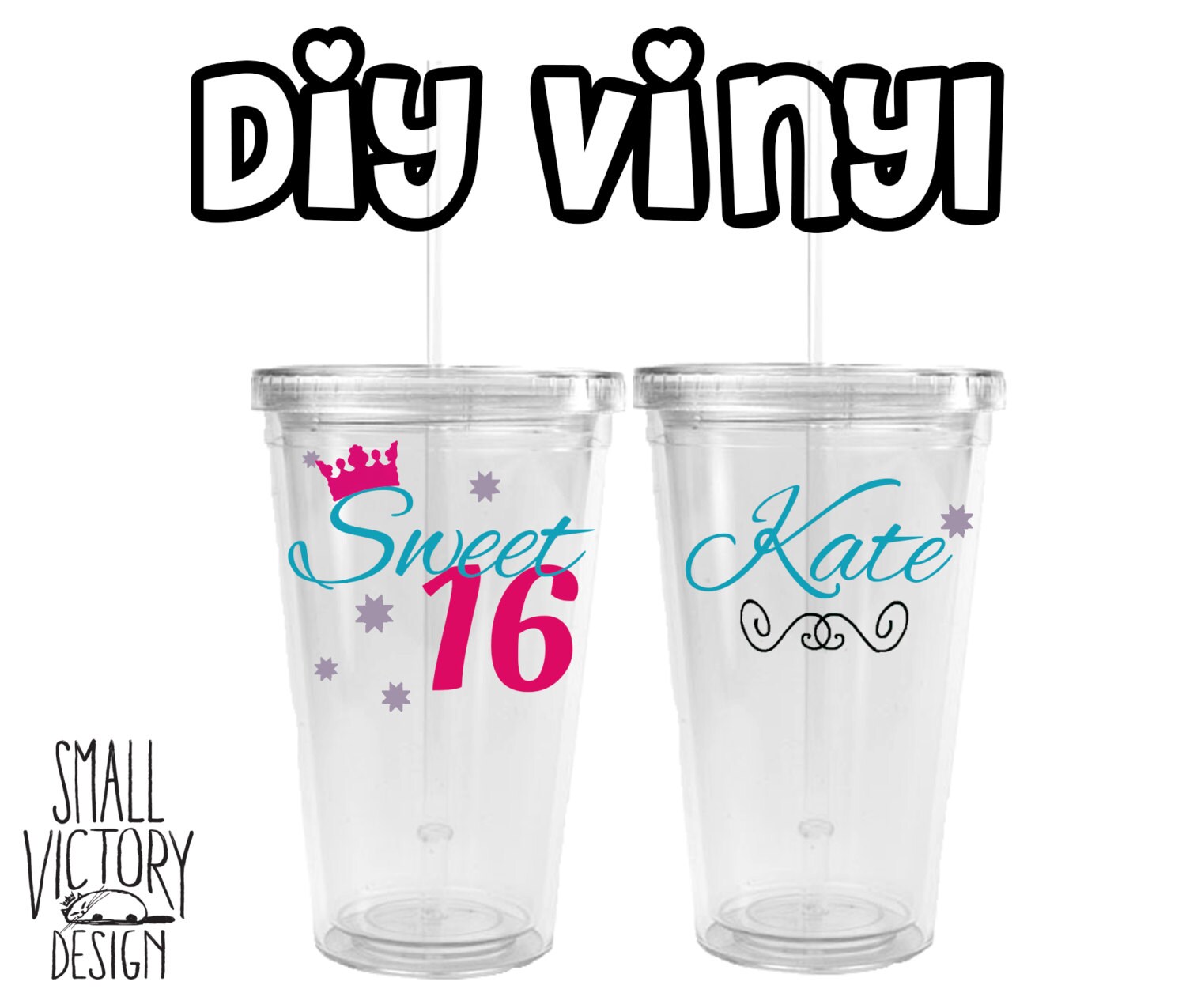 Sweet 16 Birthday Sweet 16 Tumbler Custom Birthday Vinyl Etsy