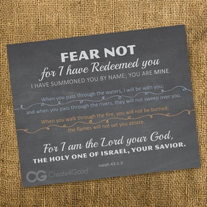 Isaiah 43:1-3 // DIGITAL DOWNLOAD // Chalkboard Art