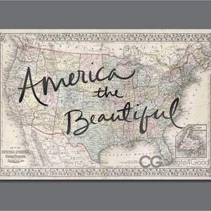 America the Beautiful Map // DIGITAL DOWNLOAD