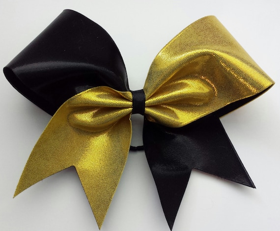 Hunter Cheer Bow in Black and Gold