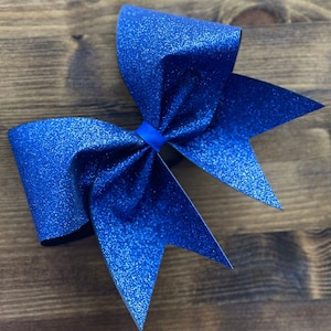 Adel Cheer Bow in Royal Blue Glitter