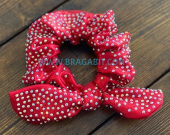 Rhinestone Bow Scrunchie