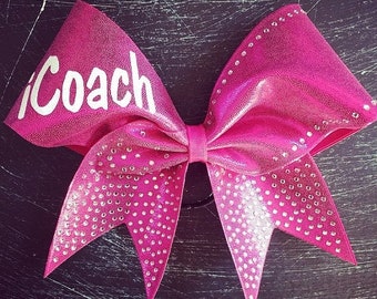 iCoach Pink Cheer Bow with Rhinestones