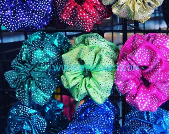 Full Bling Rhinestone Mystique Fabric Scrunchie