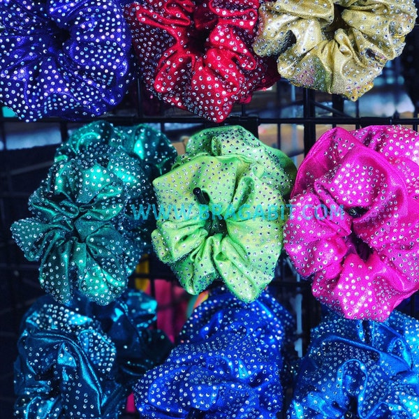 Full Bling Rhinestone Mystique Fabric Scrunchie