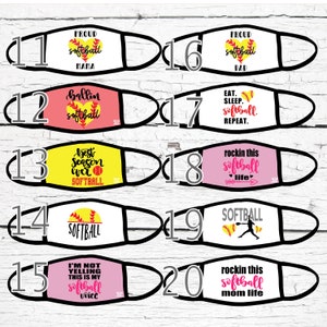 Softball Face Mask / Adjustable Softball Mask / Softball Mom Mask