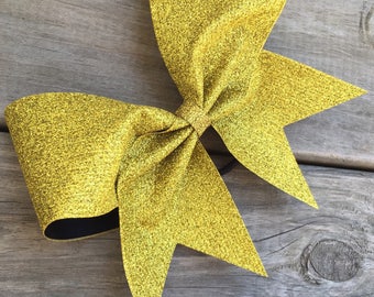 Adel Cheer Bow in Gold Glitter