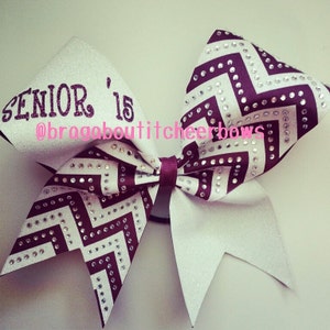 Senior Bow Style E in Maroon and White