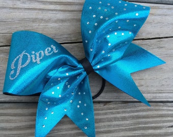 Aras Rhinestone Cheer Bow with Your Name
