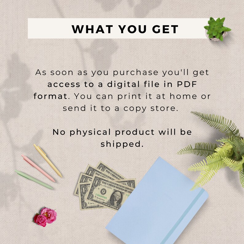 Printable Money Saving Challenge Blank Savings Tracker PDF