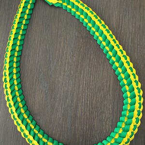 Graduation Lei - Green and Yellow, ready to ship