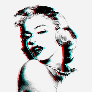 Printable , Digital Download, Marilyn Monroe Portrait, Home wall decor , 3D
