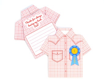 Printable Father's Day Card - DIY Origami Shirt - Western Hero Design