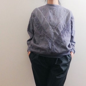 Grey multi texture sweatshirt