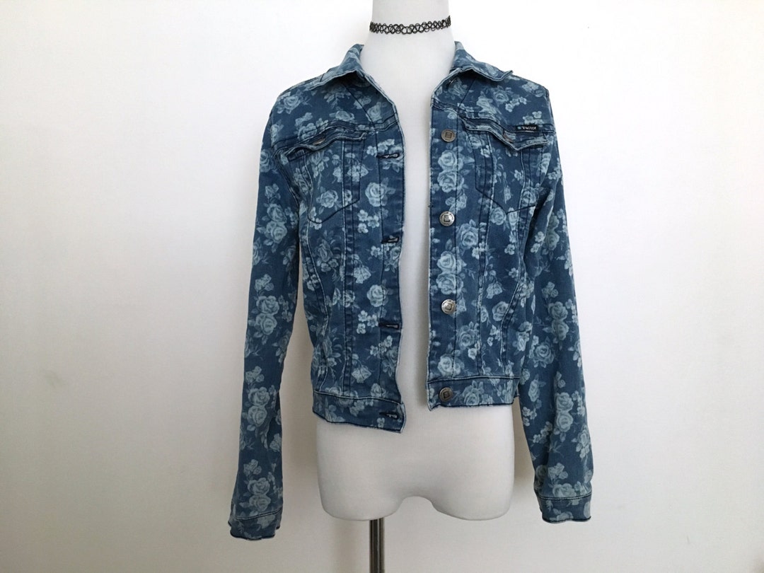 ジャケット・アウター Tostalgic floral denim jacket Floral Denim Jacket - Etsy