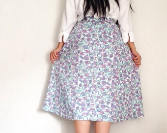 NWT vintage shell printed a-line skirt petite
