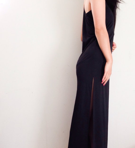 black racerback maxi dress